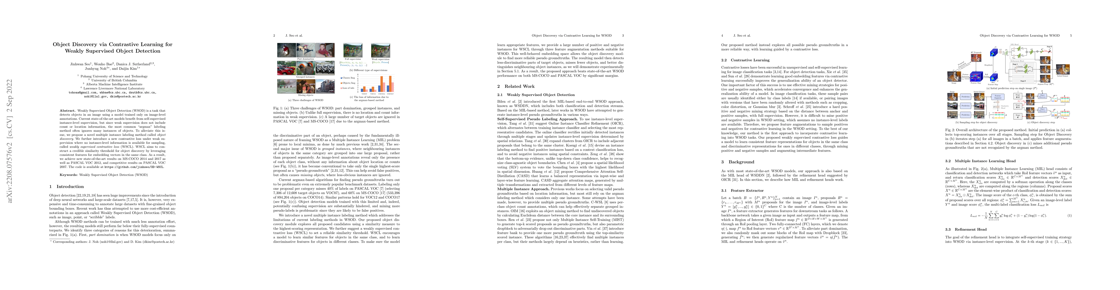 Thumbnail for Object Discovery via Contrastive Learning for Weakly Supervised Object
  Detection