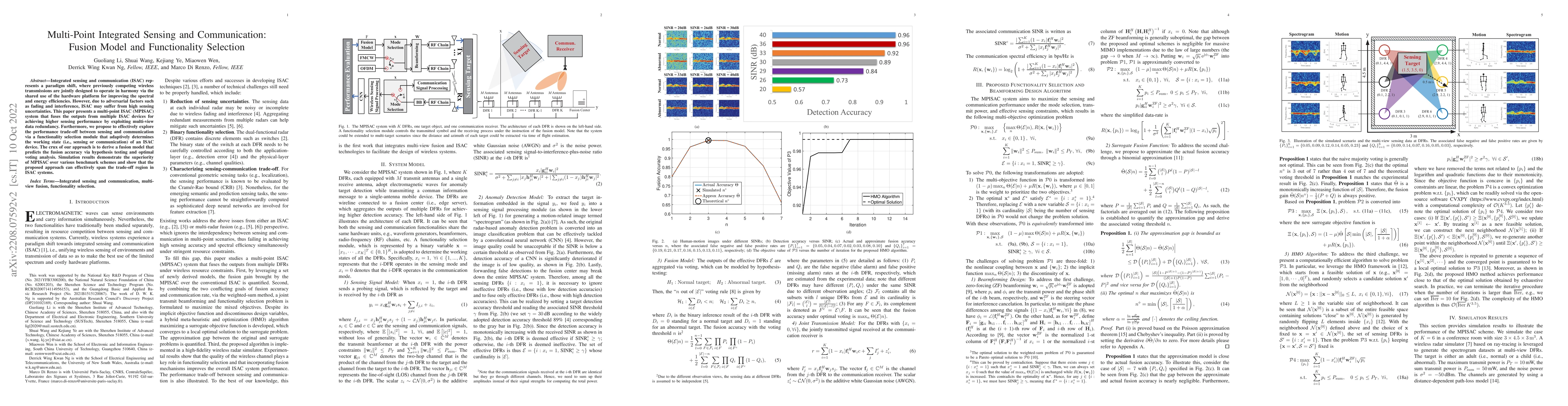 Thumbnail for Multi-Point Integrated Sensing and Communication: Fusion Model and
  Functionality Selection