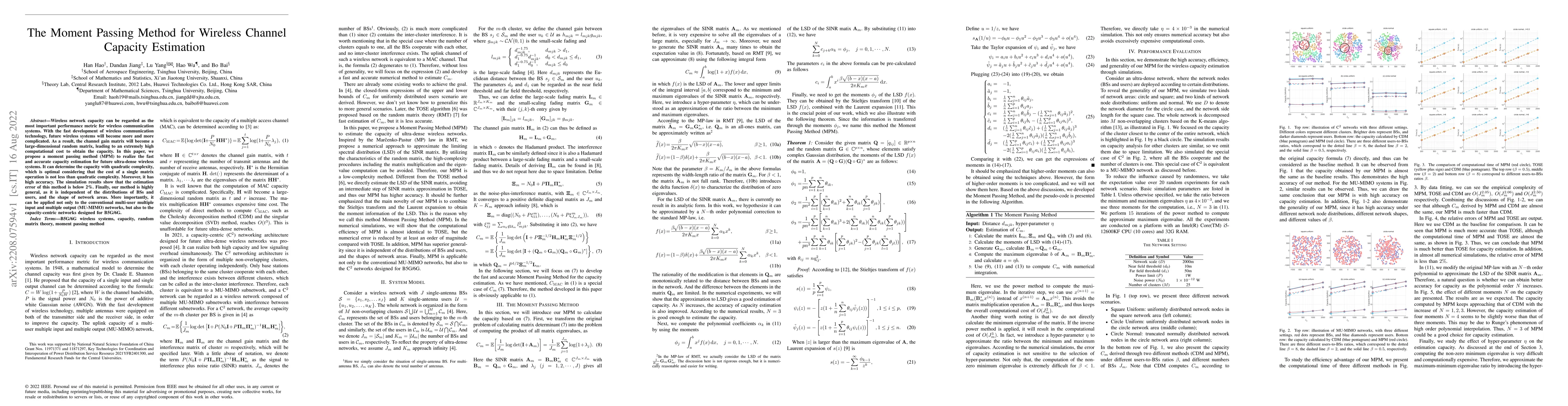 Thumbnail for The Moment Passing Method for Wireless Channel Capacity Estimation