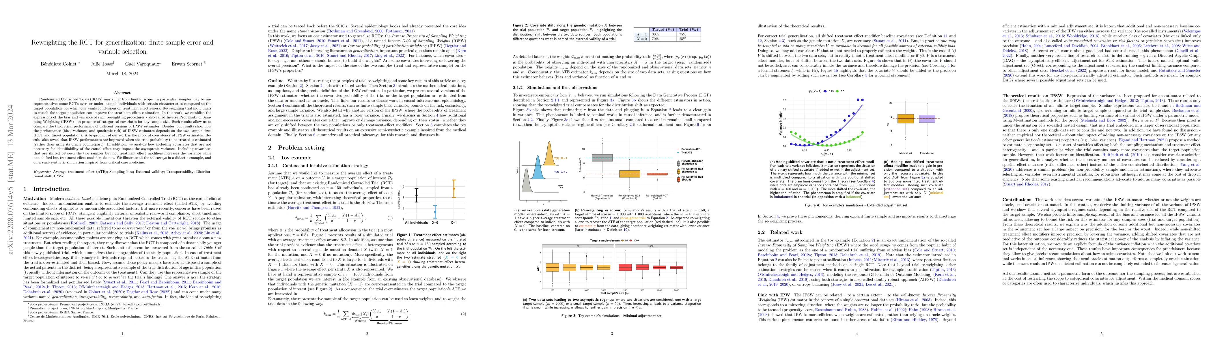 Thumbnail for Reweighting the RCT for generalization: finite sample error and variable
  selection