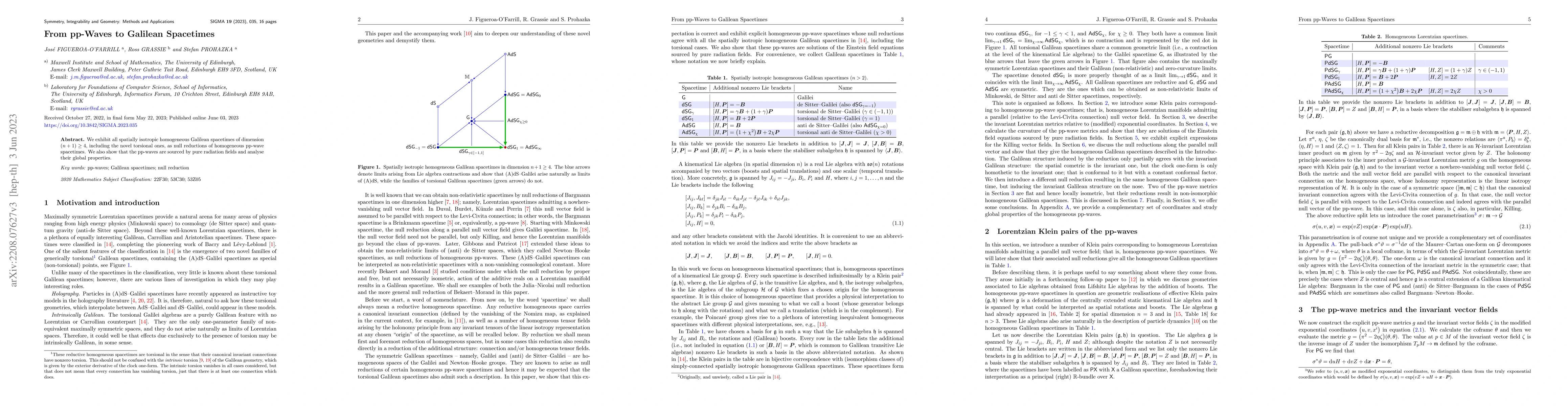 Thumbnail for From pp-Waves to Galilean Spacetimes
