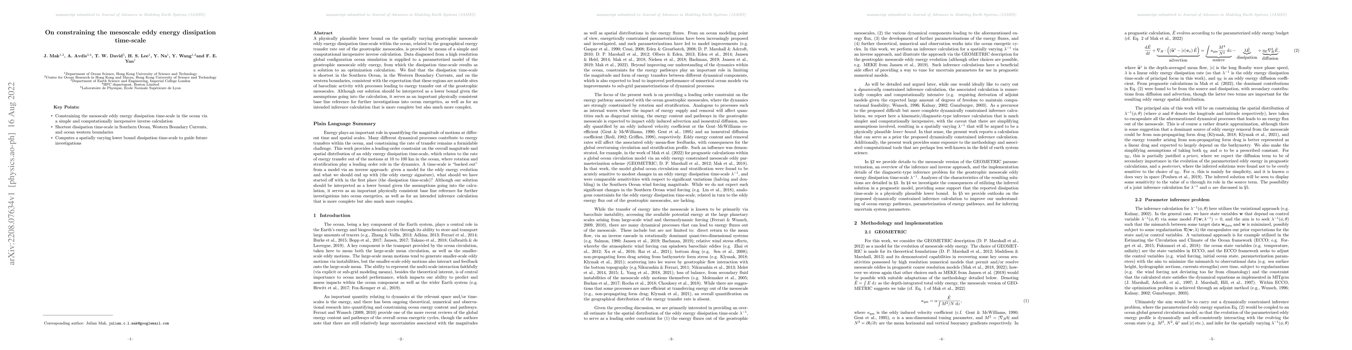 Thumbnail for On constraining the mesoscale eddy energy dissipation time-scale