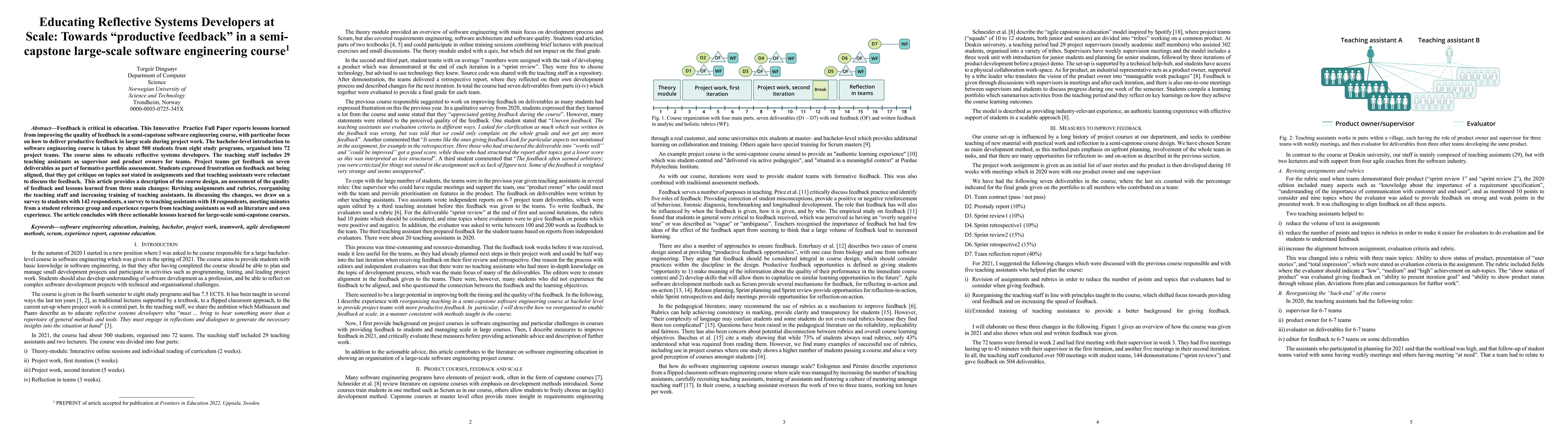 Thumbnail for Educating Reflective Systems Developers at Scale: Towards productive
  feedback in a semi-capstone large-scale software engineering course