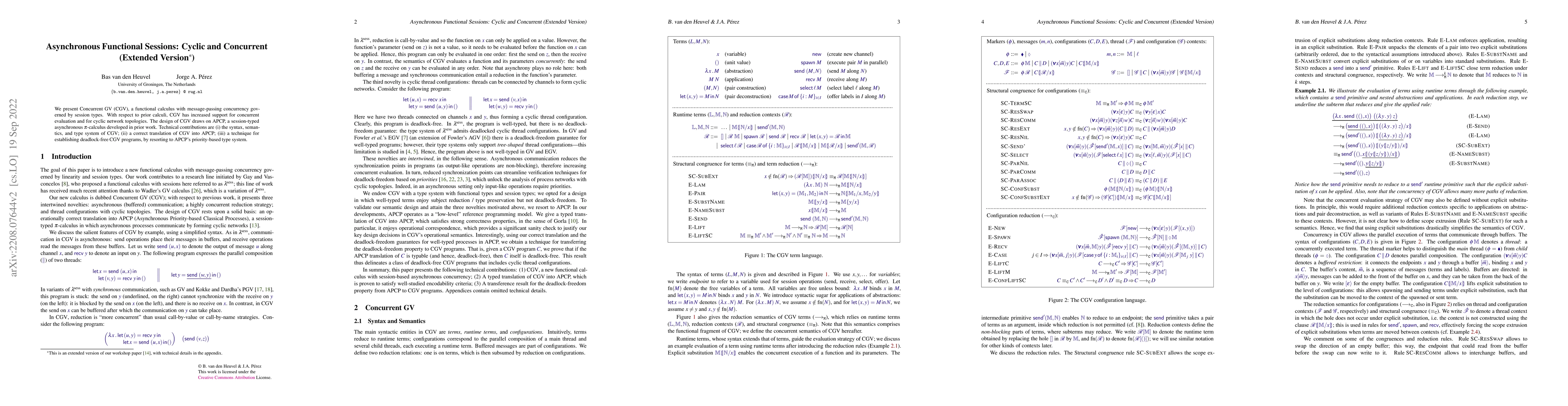 Thumbnail for Asynchronous Functional Sessions: Cyclic and Concurrent (Extended
  Version)
