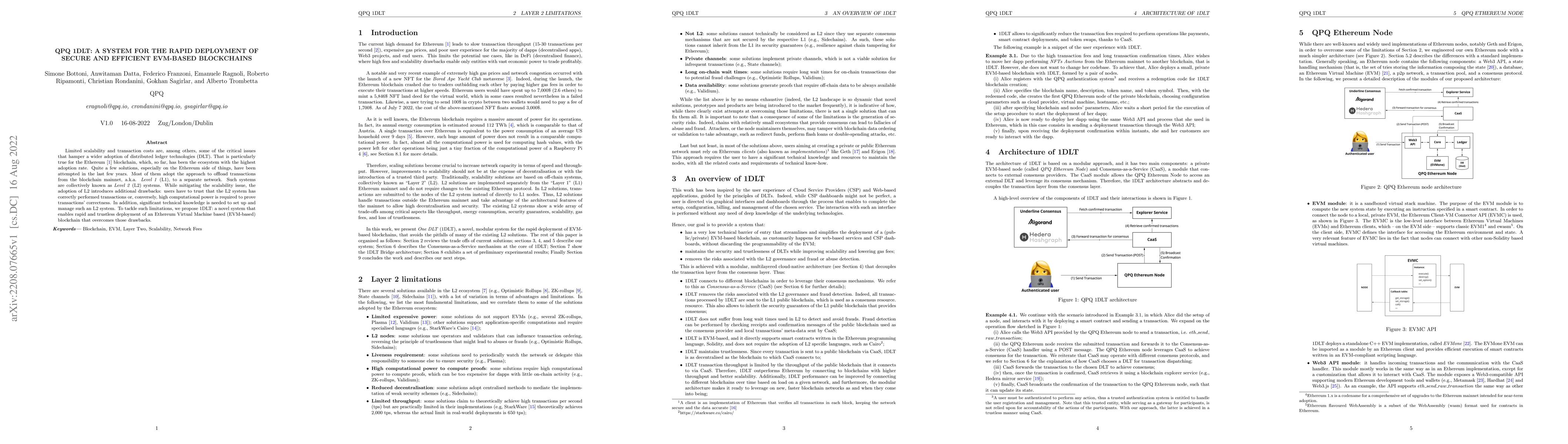 Thumbnail for QPQ 1DLT: A system for the rapid deployment of secure and efficient
  EVM-based blockchains