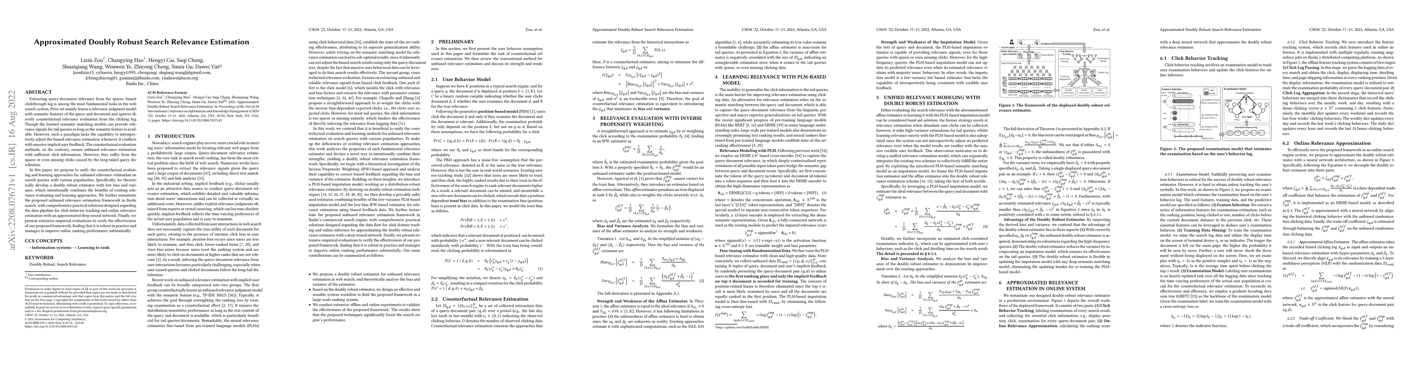 Thumbnail for Approximated Doubly Robust Search Relevance Estimation