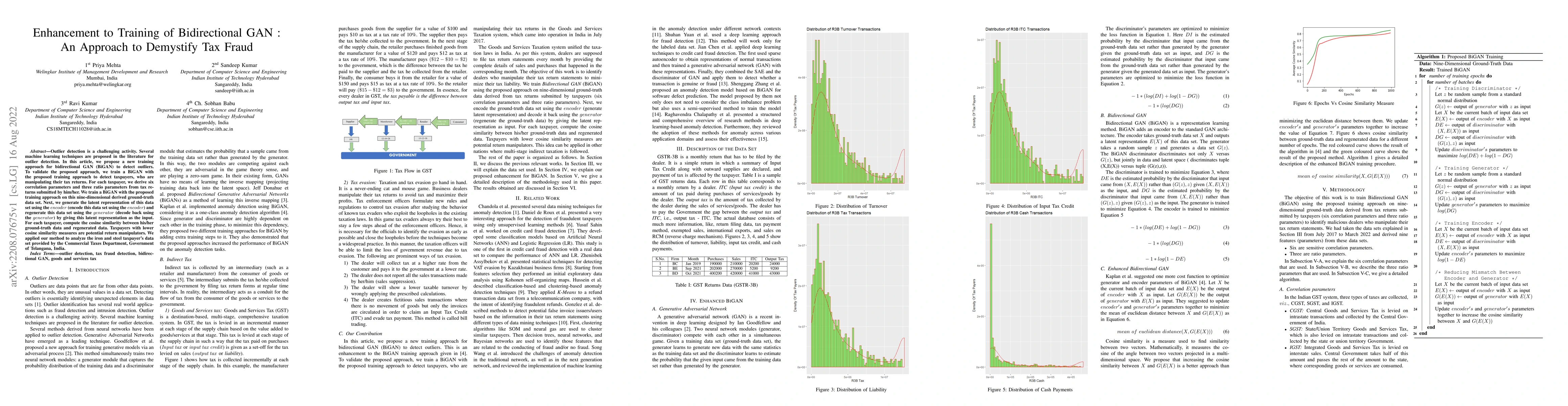 Thumbnail for Enhancement to Training of Bidirectional GAN : An Approach to Demystify
  Tax Fraud