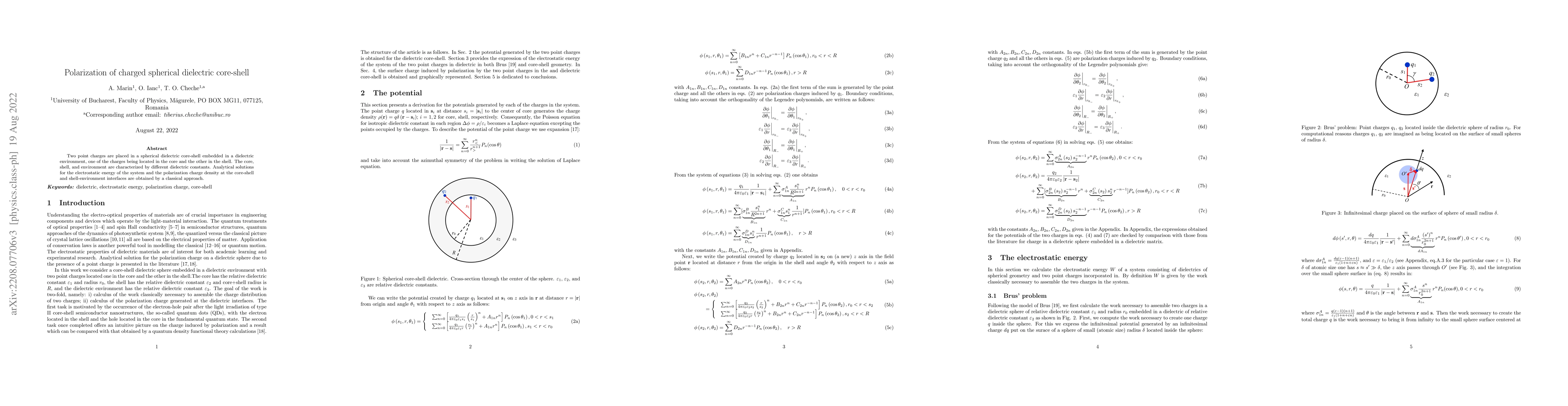 Thumbnail for Polarization of Charged Spherical Dielectric Core-Shell