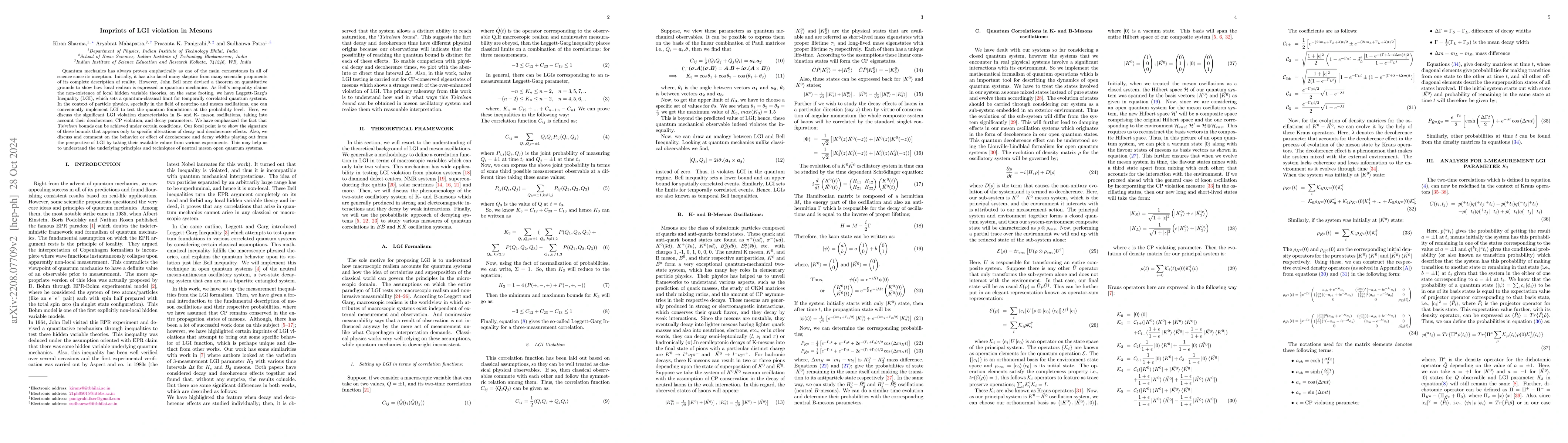 Thumbnail for Imprints of LGI violation in Mesons