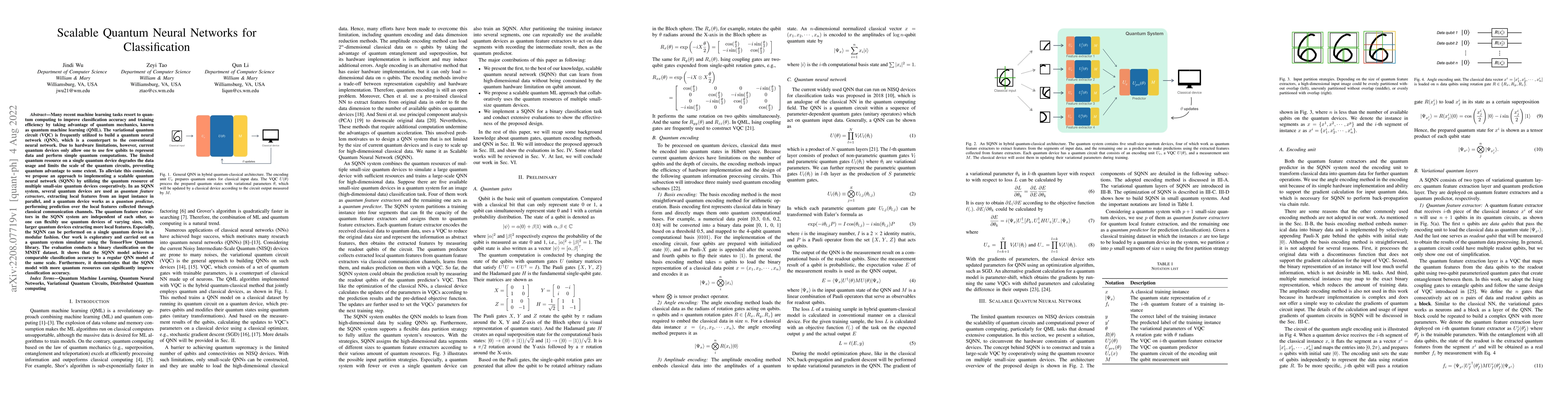 Thumbnail for Scalable Quantum Neural Networks for Classification