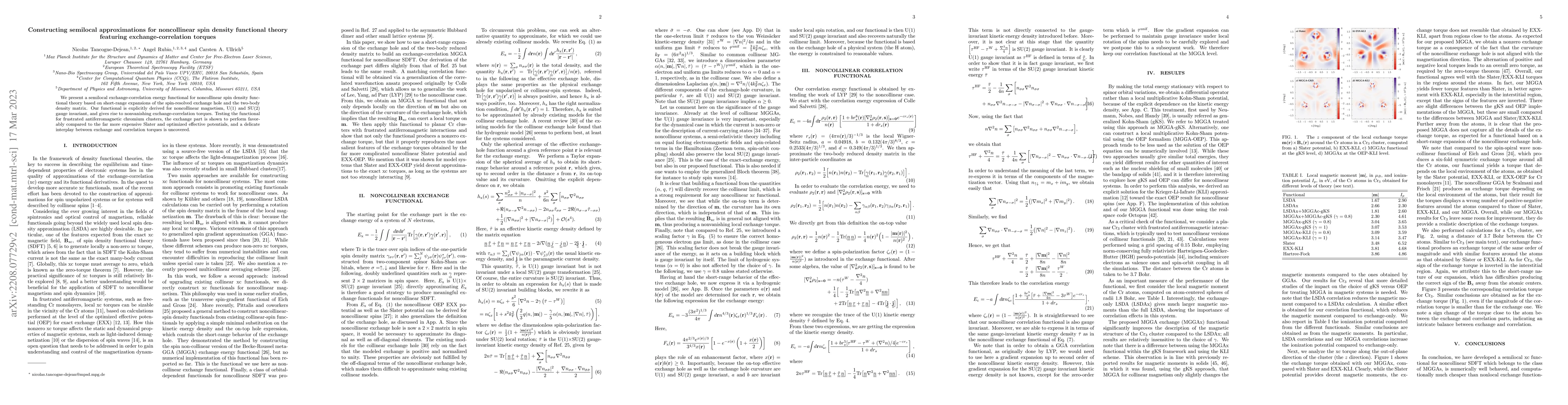 Thumbnail for Exchange torque in noncollinear spin density functional theory with a
  semilocal exchange functional