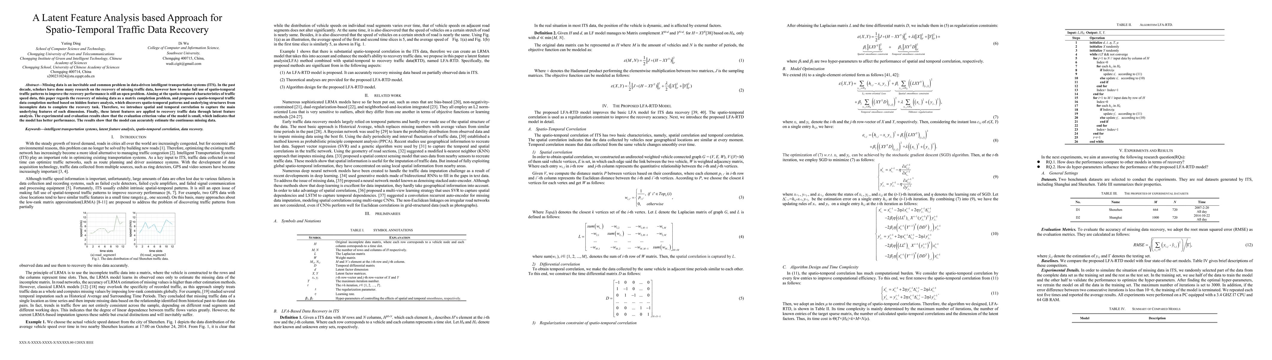 Thumbnail for A Latent Feature Analysis-based Approach for Spatio-Temporal Traffic
  Data Recovery