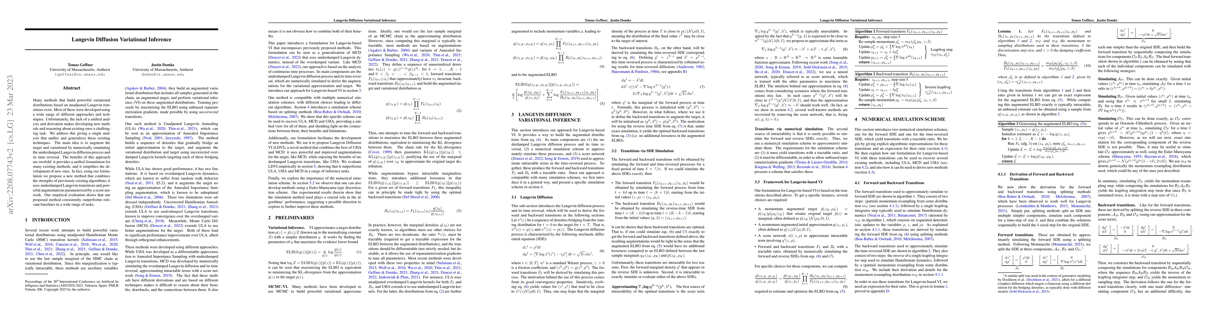 Thumbnail for Langevin Diffusion Variational Inference