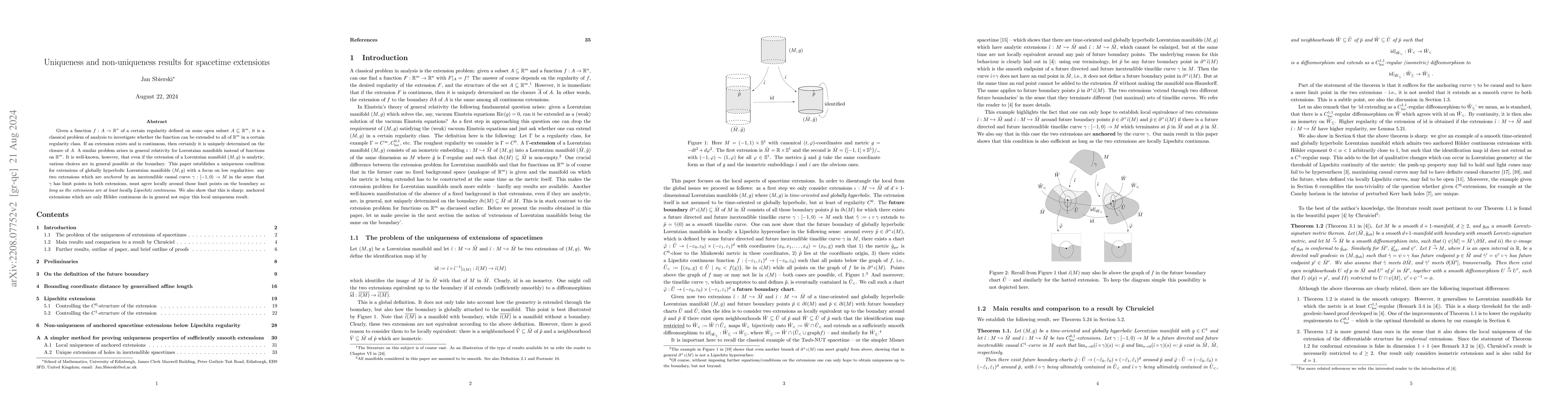Thumbnail for Uniqueness and non-uniqueness results for spacetime extensions