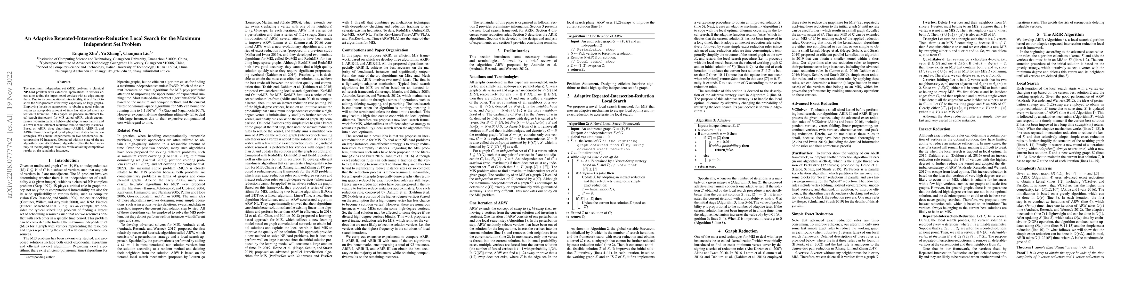Thumbnail for An Adaptive Repeated-Intersection-Reduction Local Search for the Maximum
  Independent Set Problem