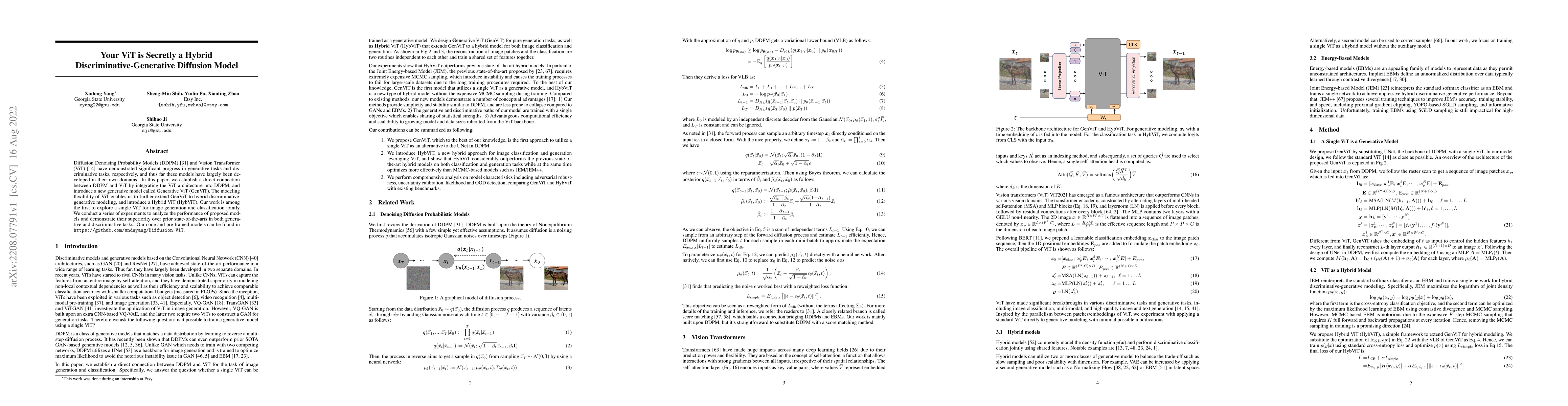 Thumbnail for Your ViT is Secretly a Hybrid Discriminative-Generative Diffusion Model