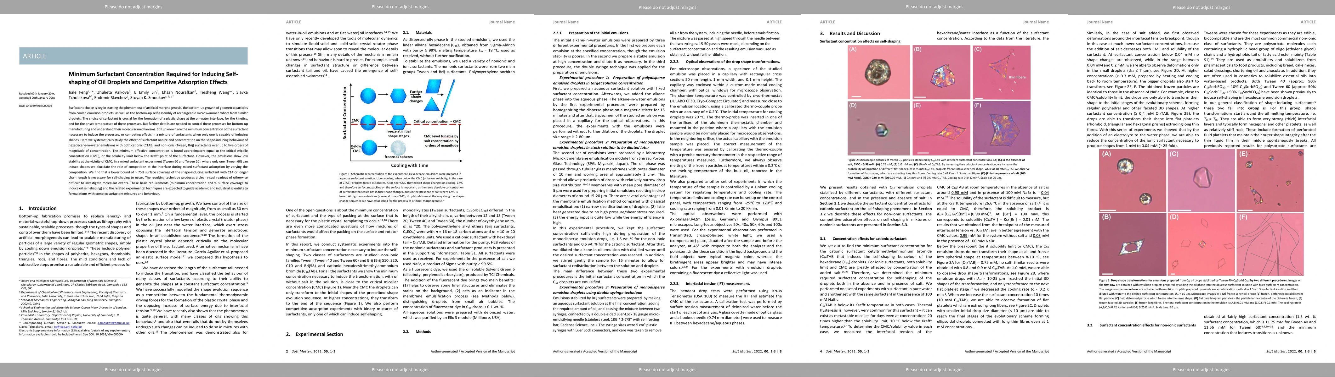 Thumbnail for Minimum Surfactant Concentration Required for Inducing Self-shaping of
  Oil Droplets and Competitive Adsorption Effects