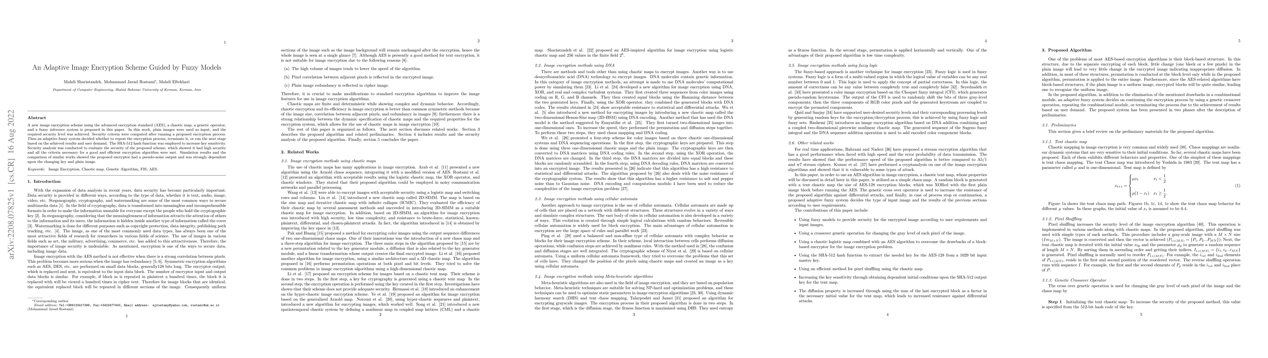 Thumbnail for An Adaptive Image Encryption Scheme Guided by Fuzzy Models