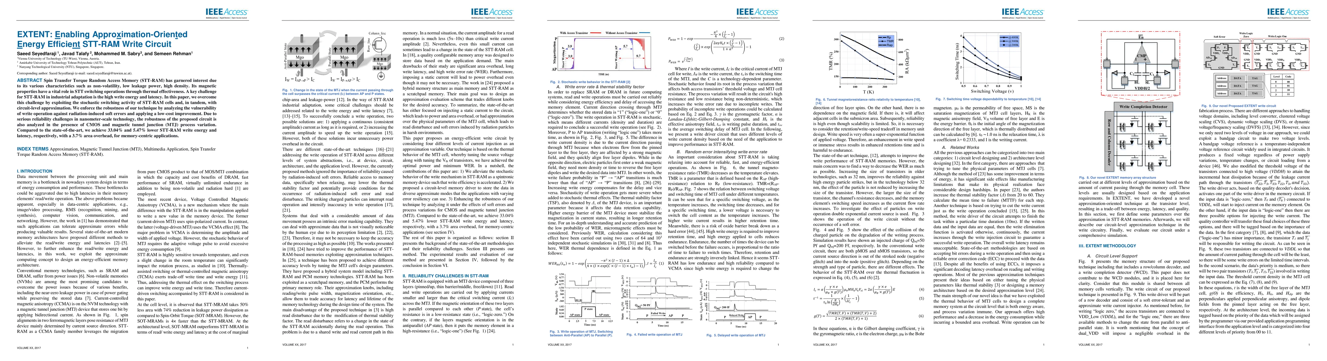 Thumbnail for EXTENT: Enabling Approximation-Oriented Energy Efficient STT-RAM Write
  Circuit