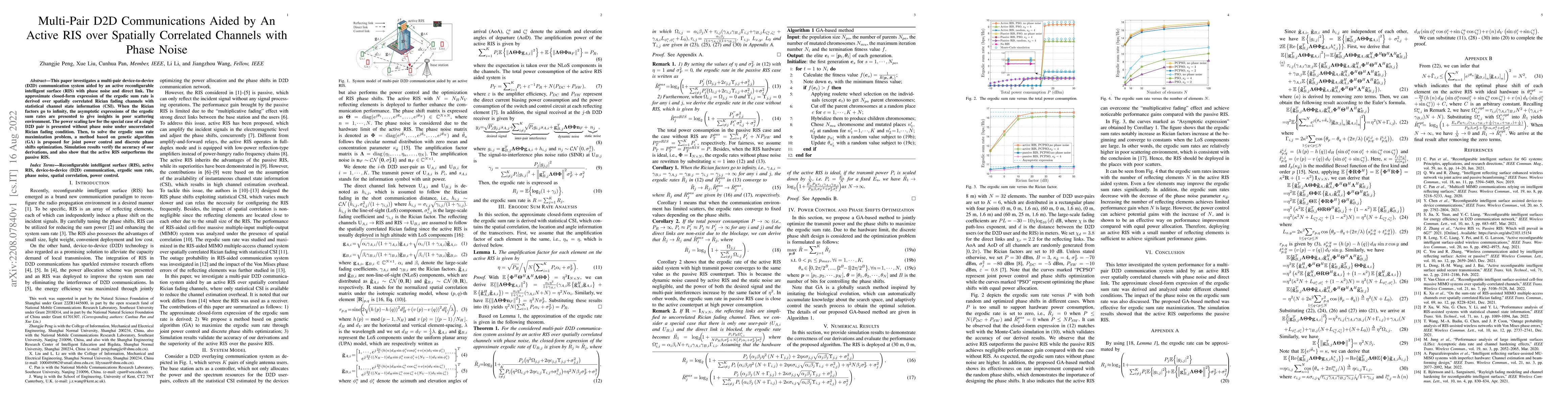 Thumbnail for Multi-Pair D2D Communications Aided by An Active RIS over Spatially
  Correlated Channels with Phase Noise