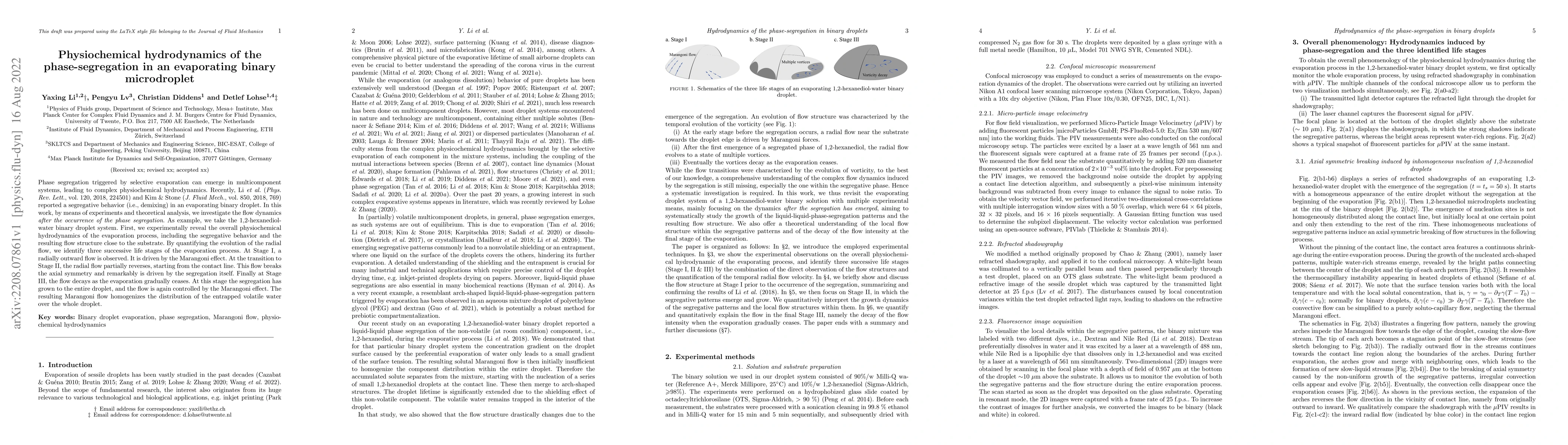 Thumbnail for Physiochemical hydrodynamics of the phase segregation in an evaporating
  binary microdroplet