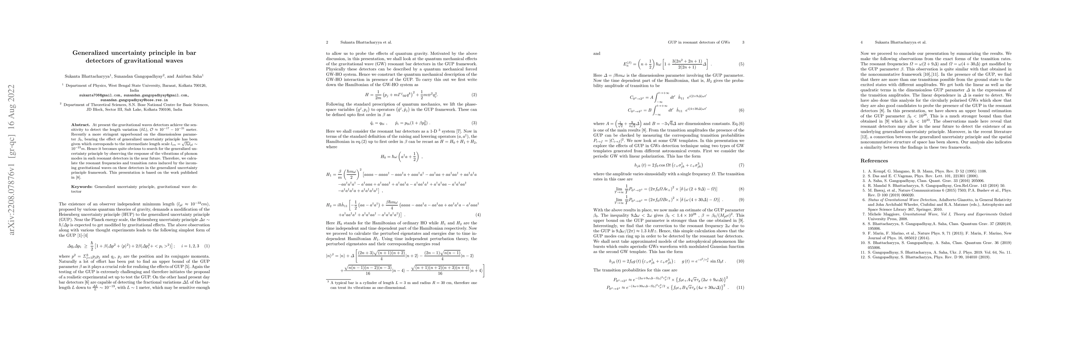 Thumbnail for Generalized uncertainty principle in bar detectors of gravitational
  waves