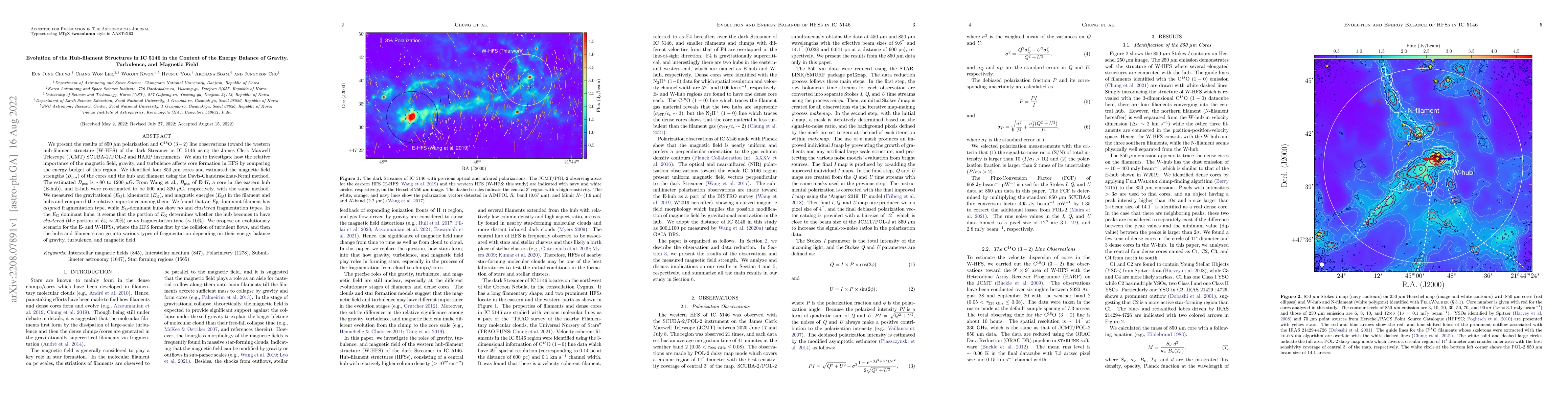 Thumbnail for Evolution of the Hub-filament Structures in IC 5146 in the Context of
  the Energy Balance of Gravity, Turbulence, and Magnetic Field