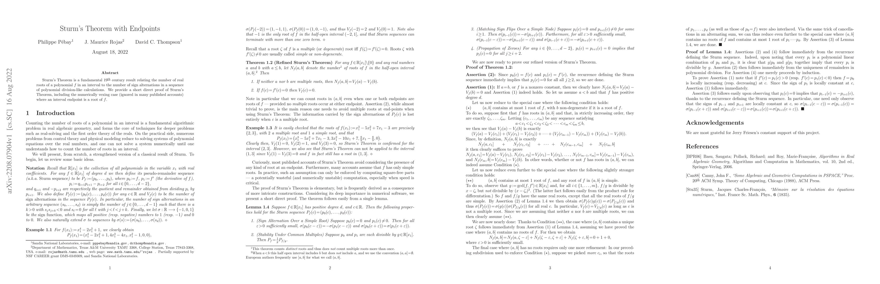 Thumbnail for Sturm's Theorem with Endpoints