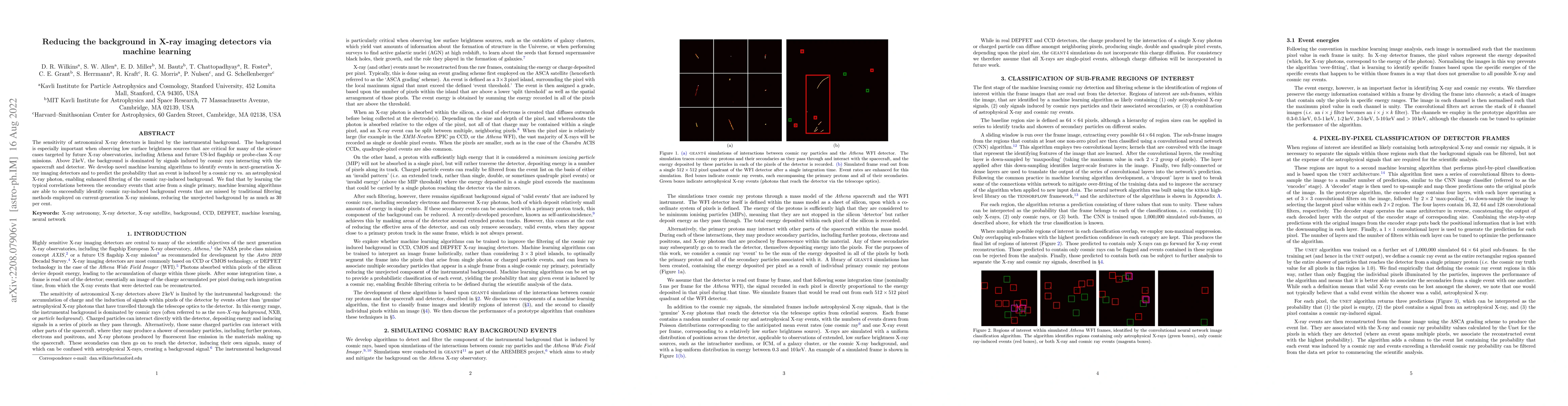 Thumbnail for Reducing the background in X-ray imaging detectors via machine learning