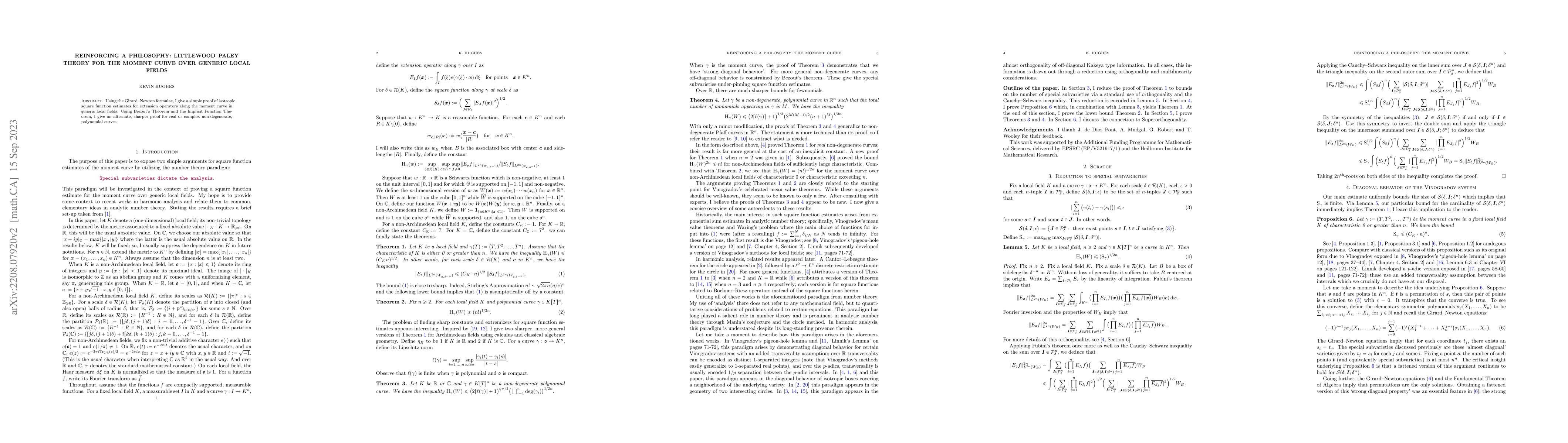 Thumbnail for Reinforcing a Philosophy: Littlewood--Paley theory for the moment curve
  over generic local fields