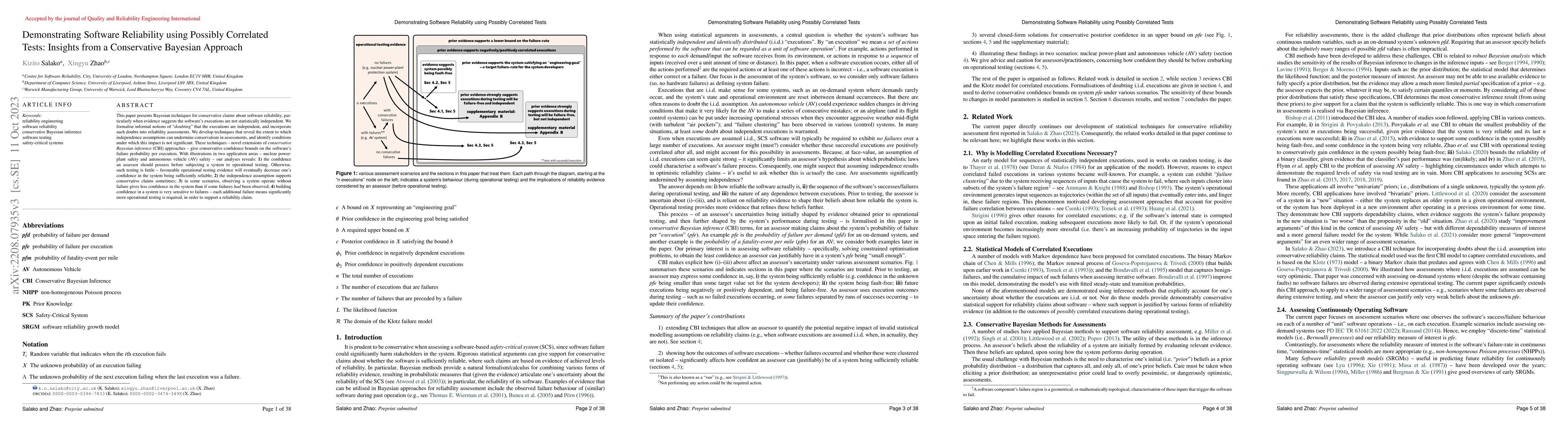 Thumbnail for Demonstrating Software Reliability using Possibly Correlated Tests:
  Insights from a Conservative Bayesian Approach