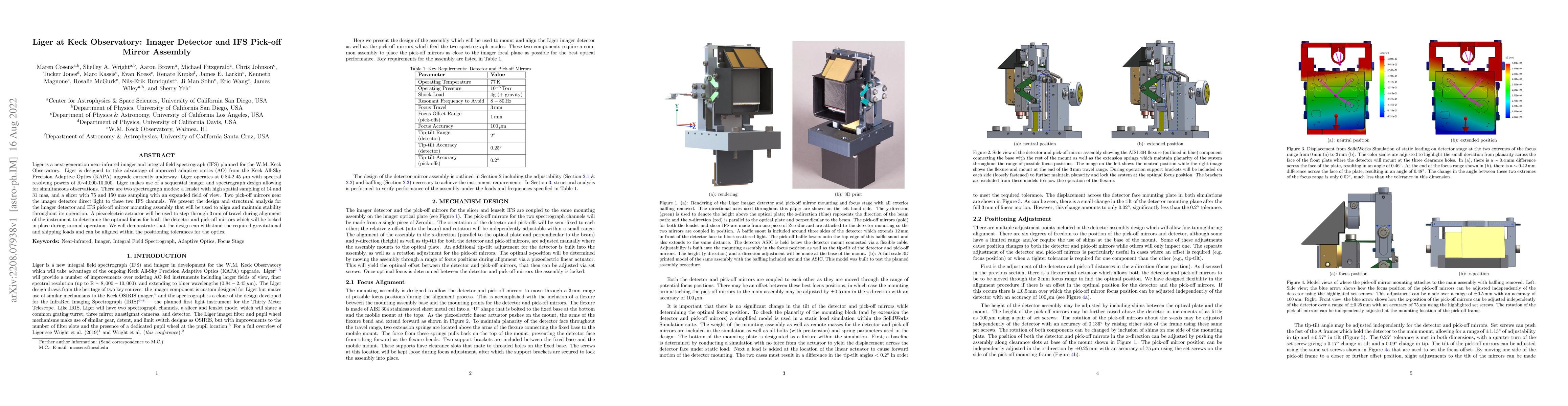 Thumbnail for Liger at Keck Observatory: Imager Detector and IFS Pick-off Mirror
  Assembly