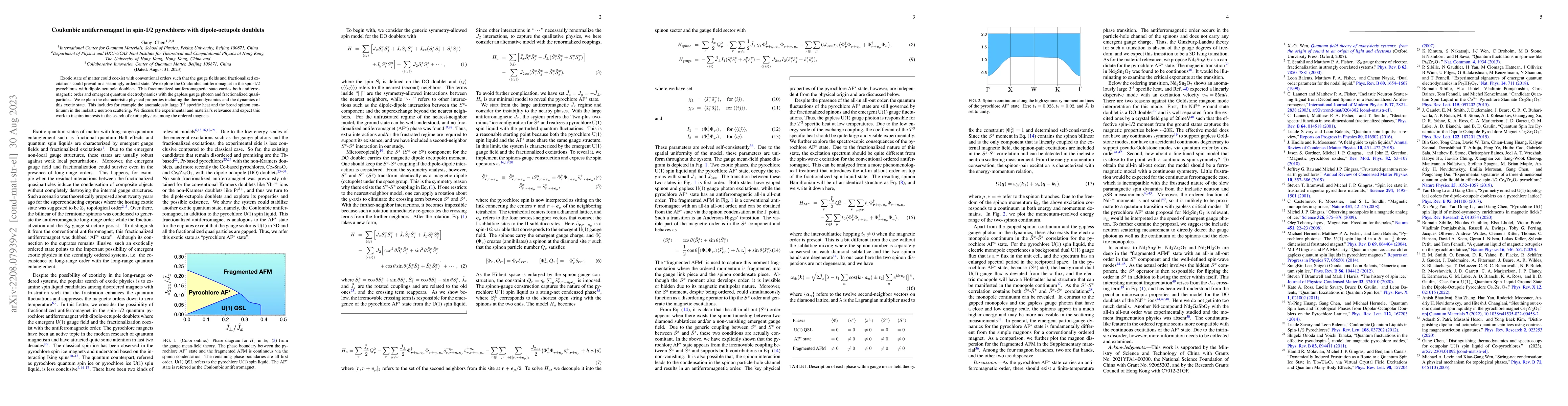 Thumbnail for Coulombic antiferromagnet in spin-1/2 pyrochlores with dipole-octupole
  doublets