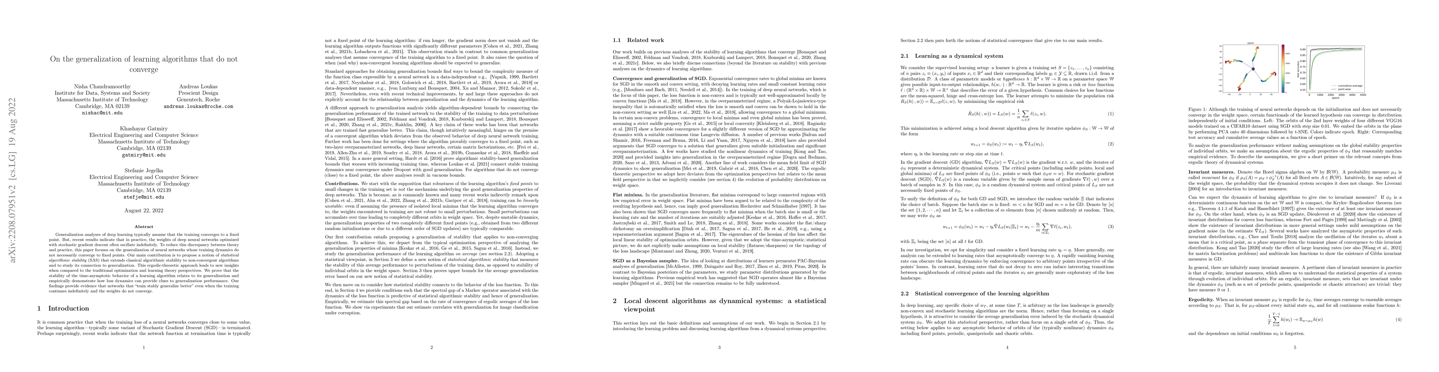 Thumbnail for On the generalization of learning algorithms that do not converge