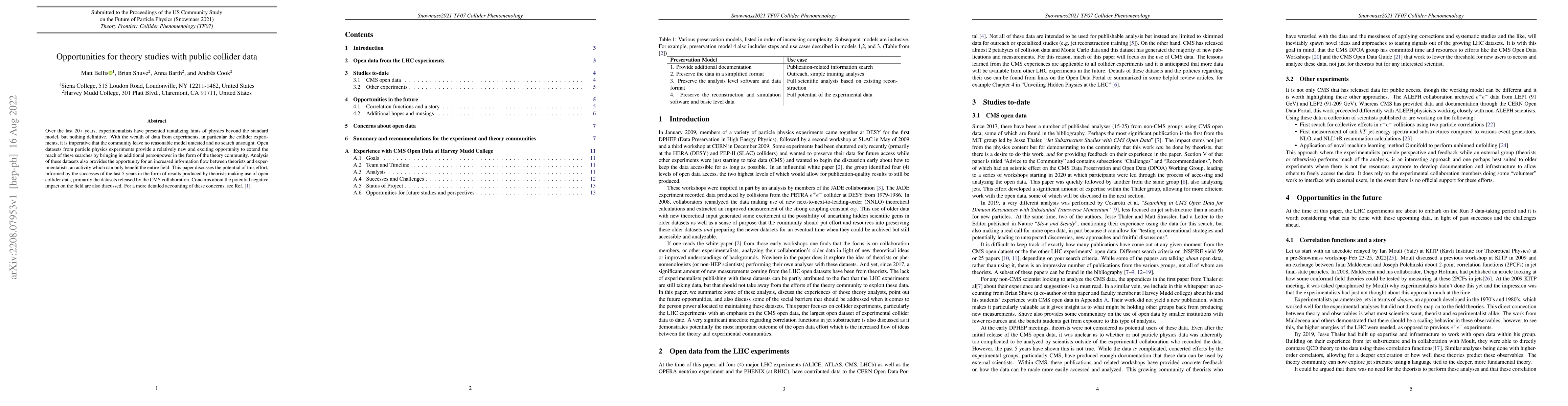 Thumbnail for Opportunities for theory studies with public collider data: Snowmass
  2021