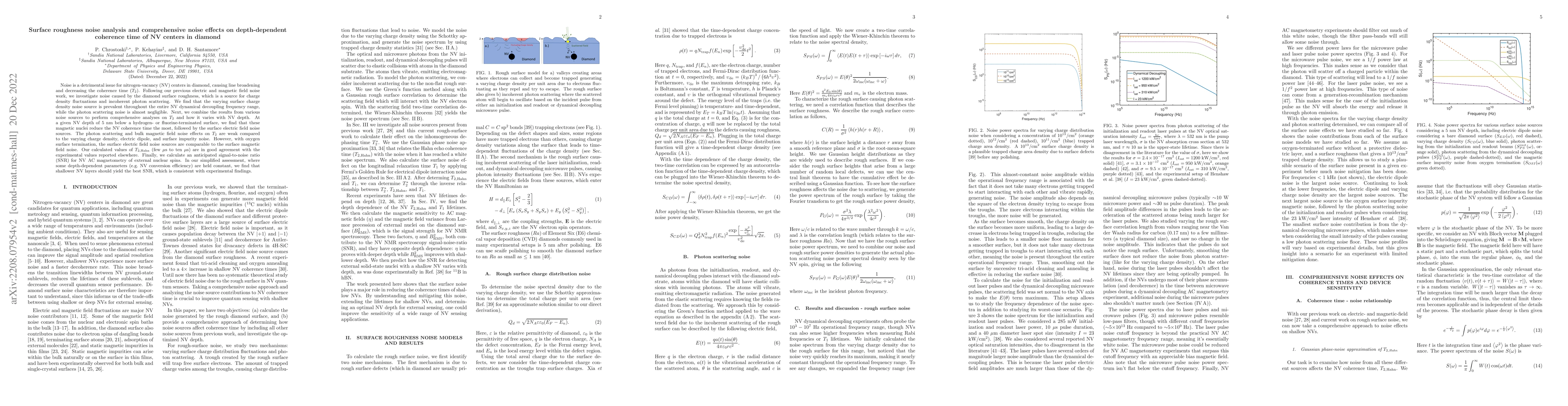 Thumbnail for Surface roughness noise analysis and comprehensive noise effects on
  depth-dependent coherence time of NV centers in diamond