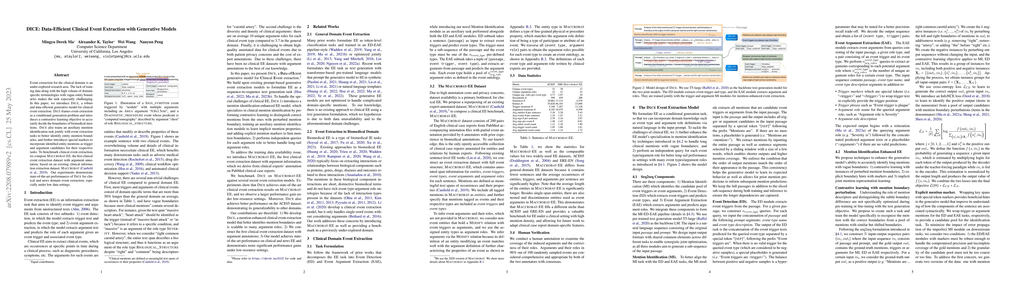 Thumbnail for DICE: Data-Efficient Clinical Event Extraction with Generative Models