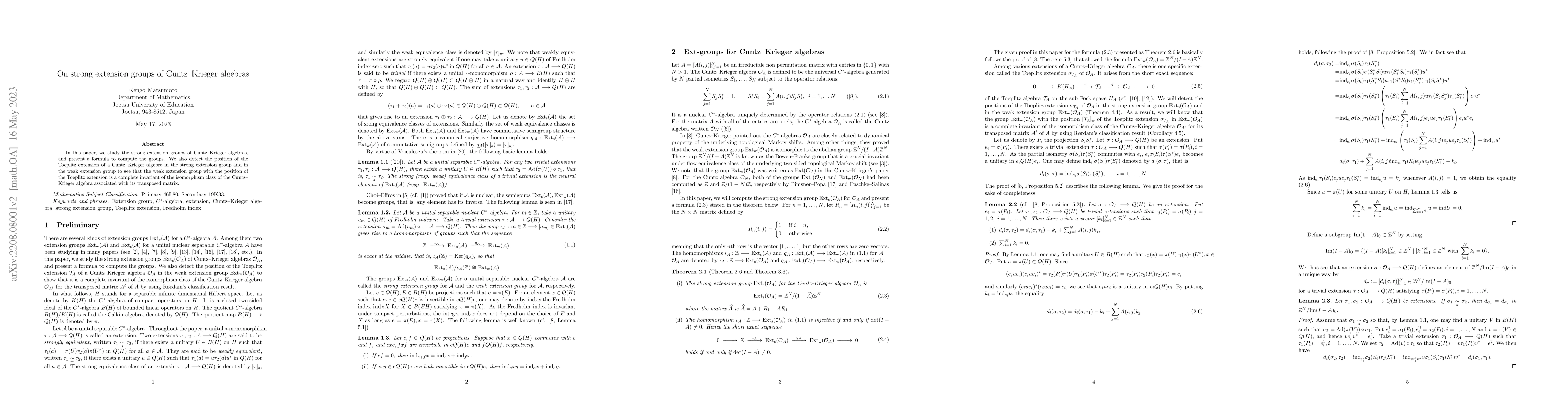 Thumbnail for On strong extension groups of Cuntz--Krieger algebras