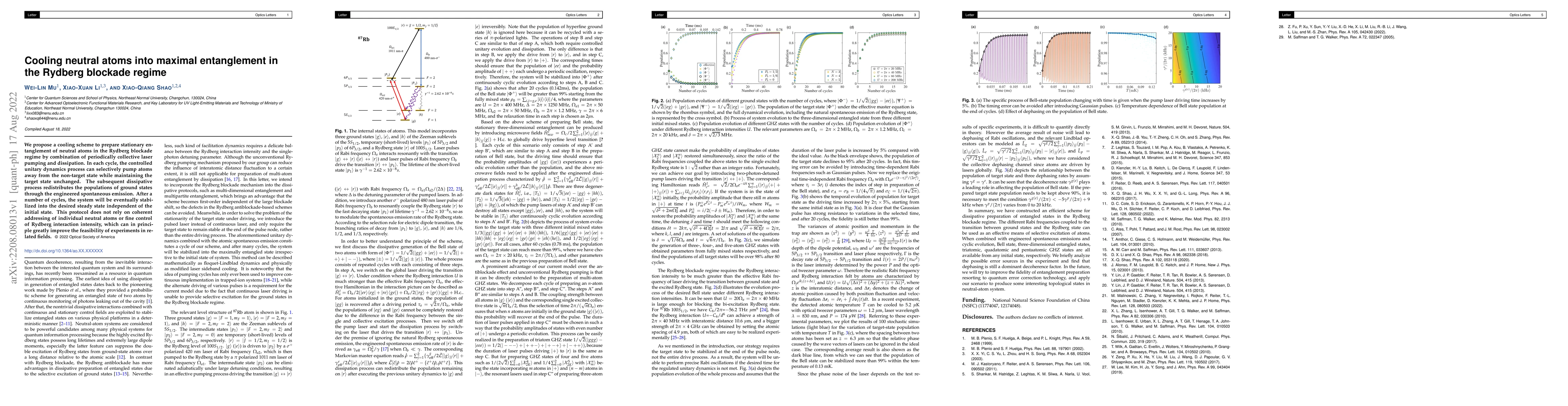 Thumbnail for Cooling neutral atoms into maximal entanglement in the Rydberg blockade
  regime