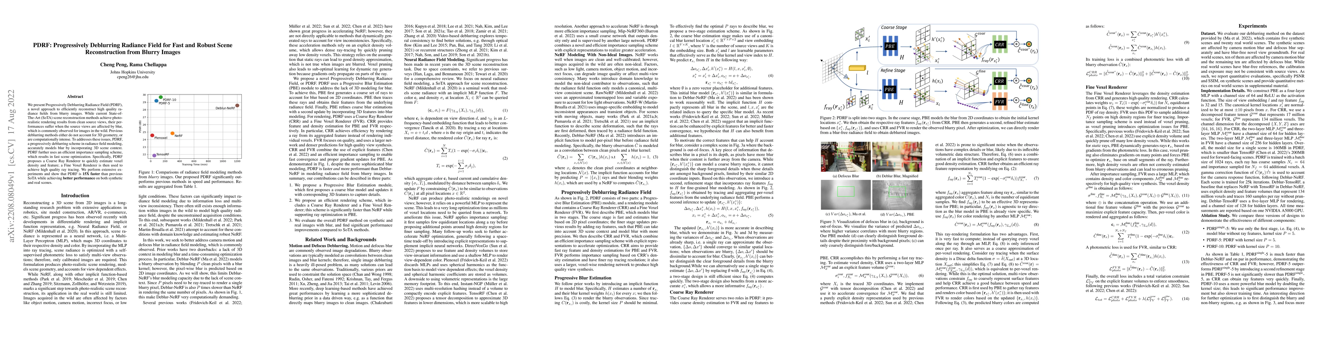 Thumbnail for PDRF: Progressively Deblurring Radiance Field for Fast and Robust Scene
  Reconstruction from Blurry Images