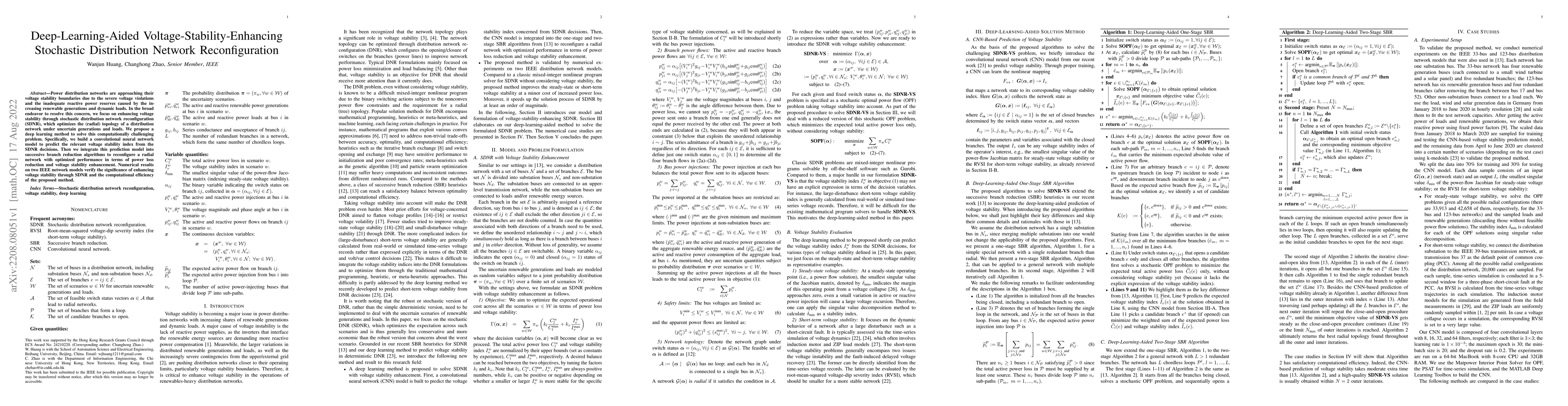 Thumbnail for Deep-Learning-Aided Voltage-Stability-Enhancing Stochastic Distribution
  Network Reconfiguration
