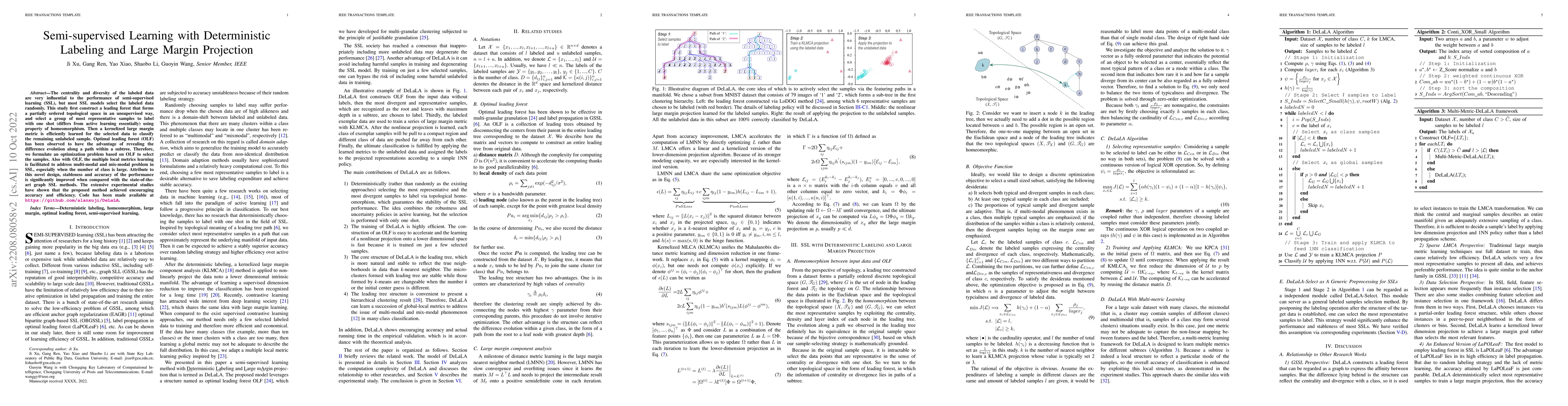 Thumbnail for Semi-supervised Learning with Deterministic Labeling and Large Margin
  Projection