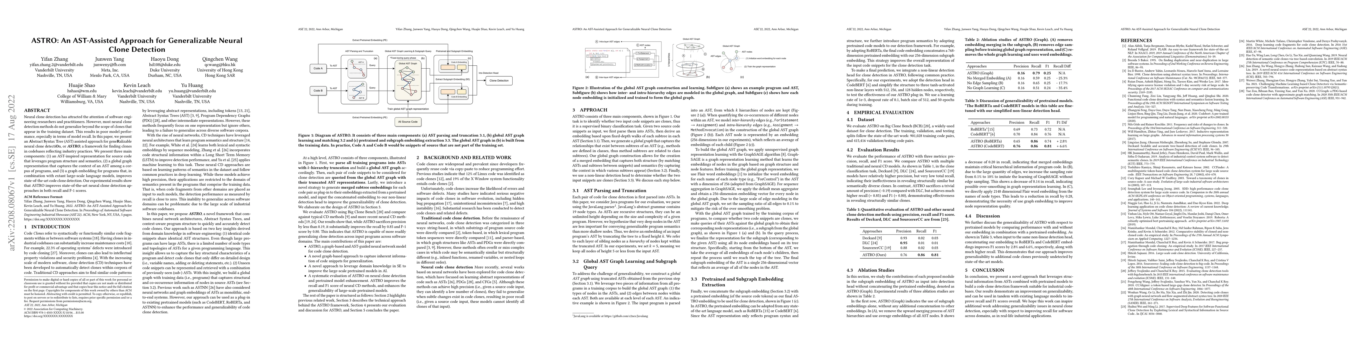 Thumbnail for ASTRO: An AST-Assisted Approach for Generalizable Neural Clone Detection
