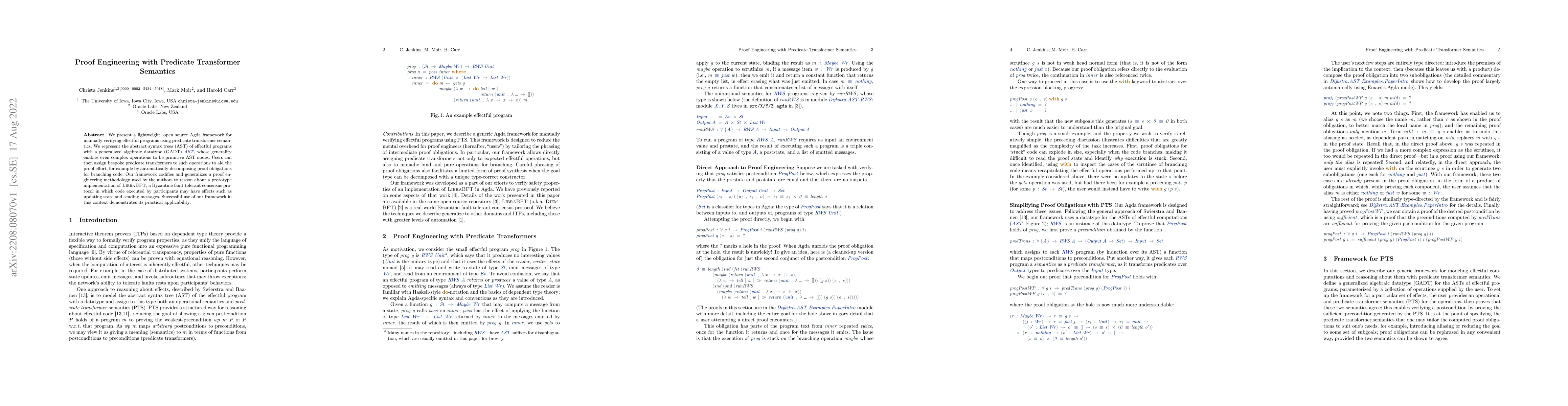 Thumbnail for Proof Engineering with Predicate Transformer Semantics