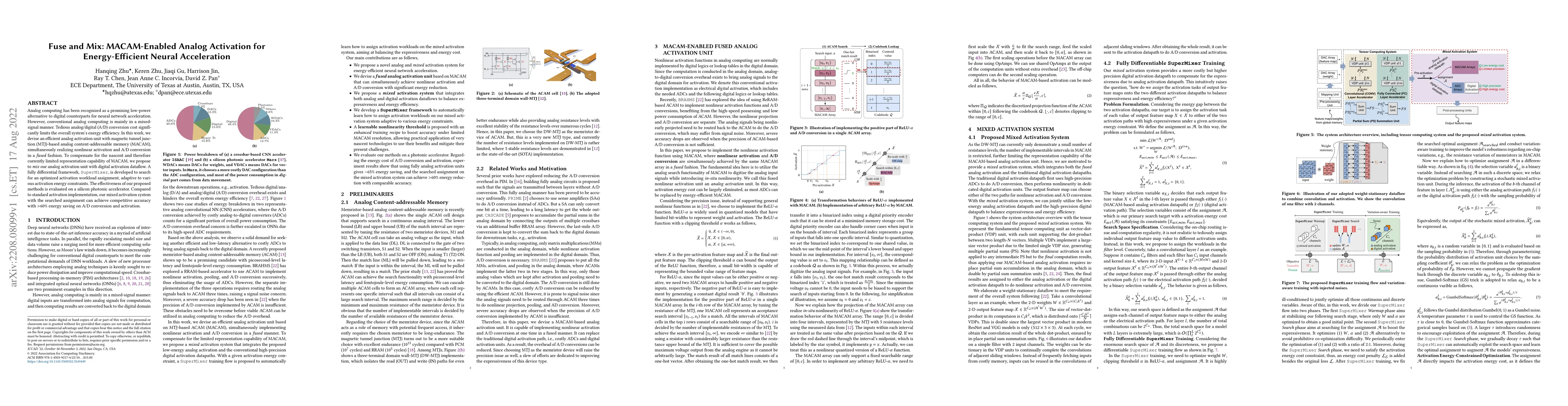 Thumbnail for Fuse and Mix: MACAM-Enabled Analog Activation for Energy-Efficient
  Neural Acceleration