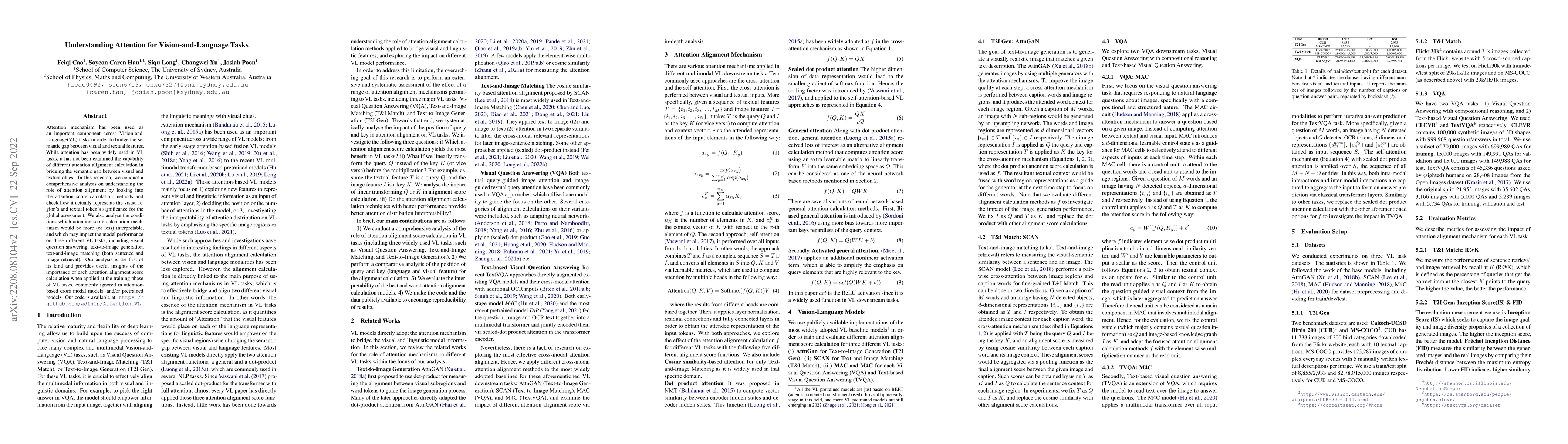 Thumbnail for Understanding Attention for Vision-and-Language Tasks