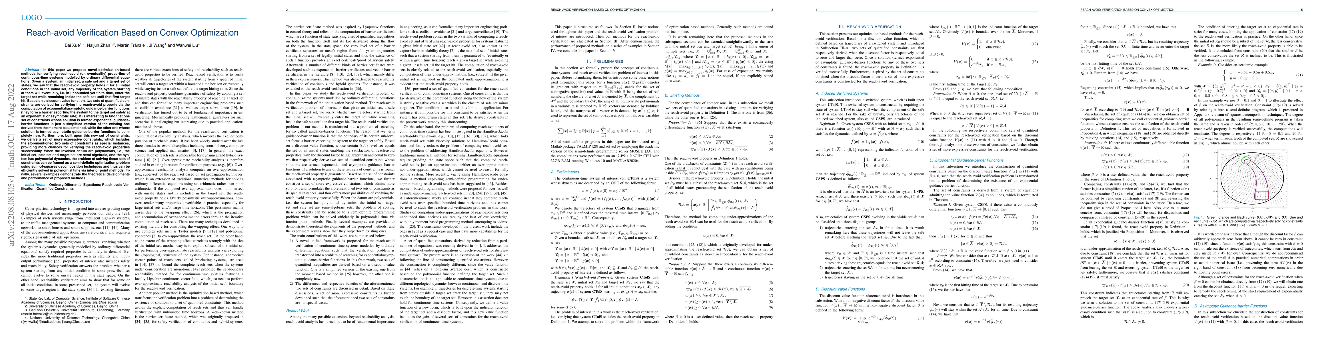 Thumbnail for Reach-avoid Verification Based on Convex Optimization