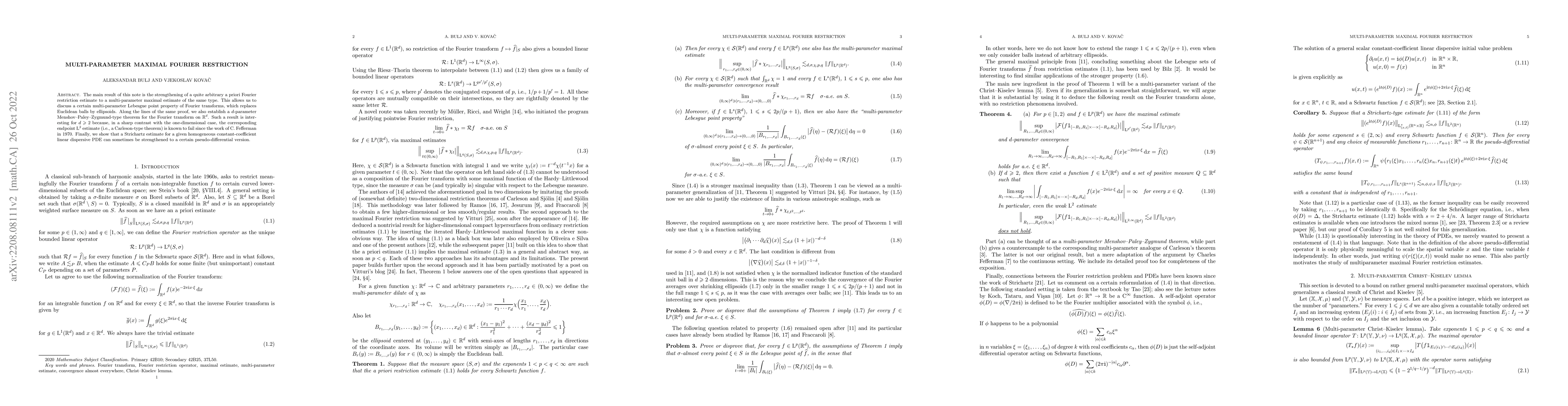Thumbnail for Multi-parameter maximal Fourier restriction