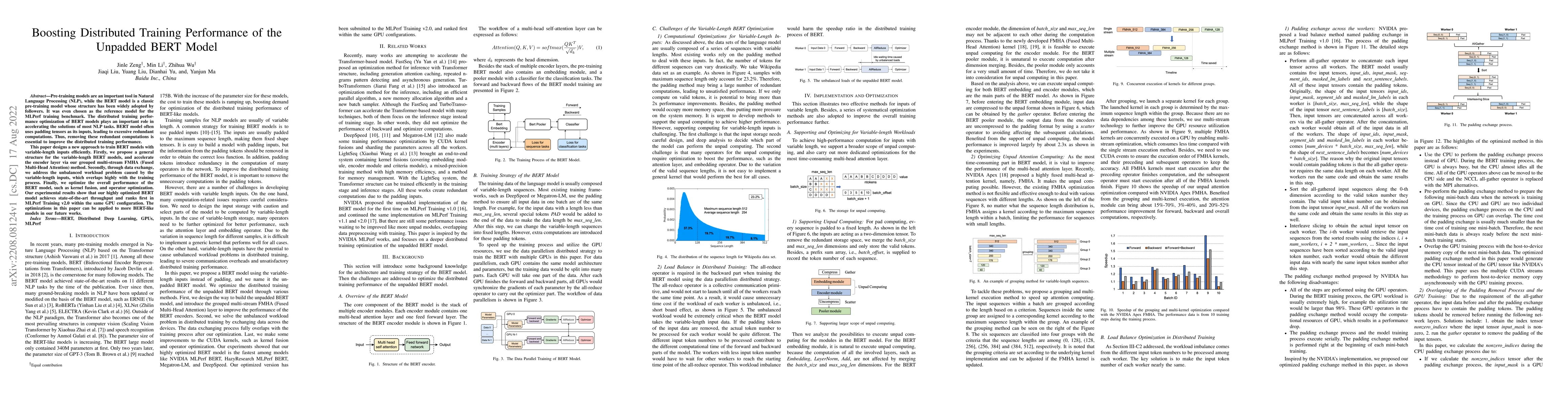 Thumbnail for Boosting Distributed Training Performance of the Unpadded BERT Model