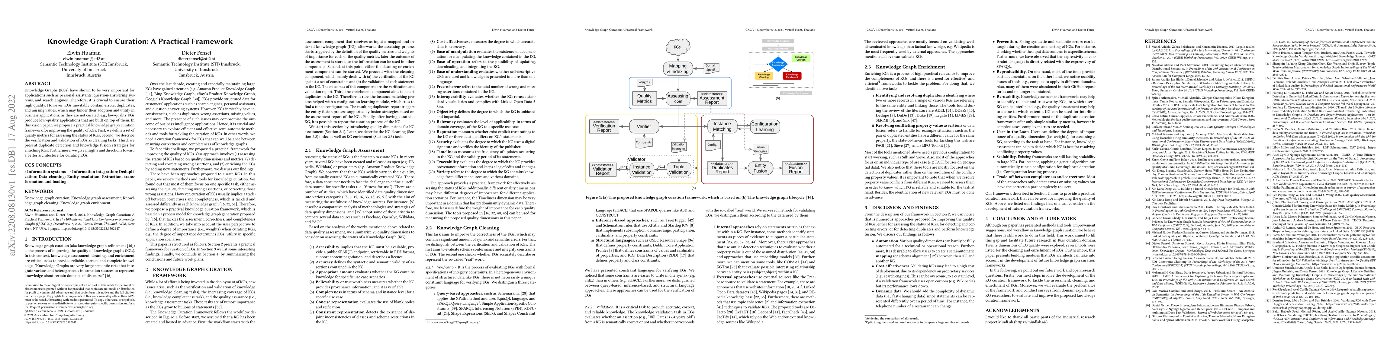 Thumbnail for Knowledge Graph Curation: A Practical Framework